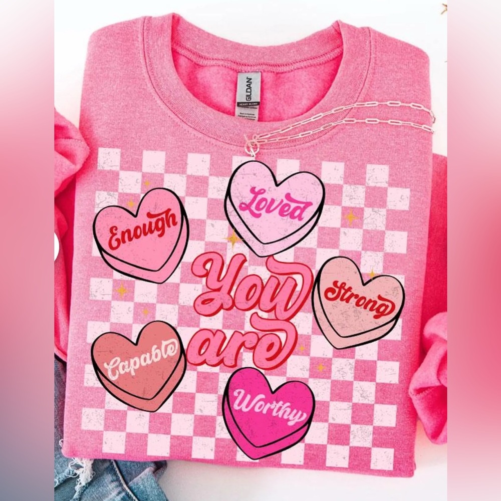 Pink Graphic Tee with Heart Design - Picture 3 of 6